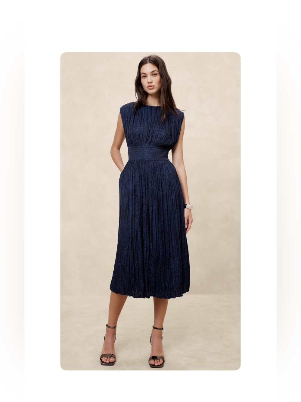 Banana Republic Pleated Midi Dress